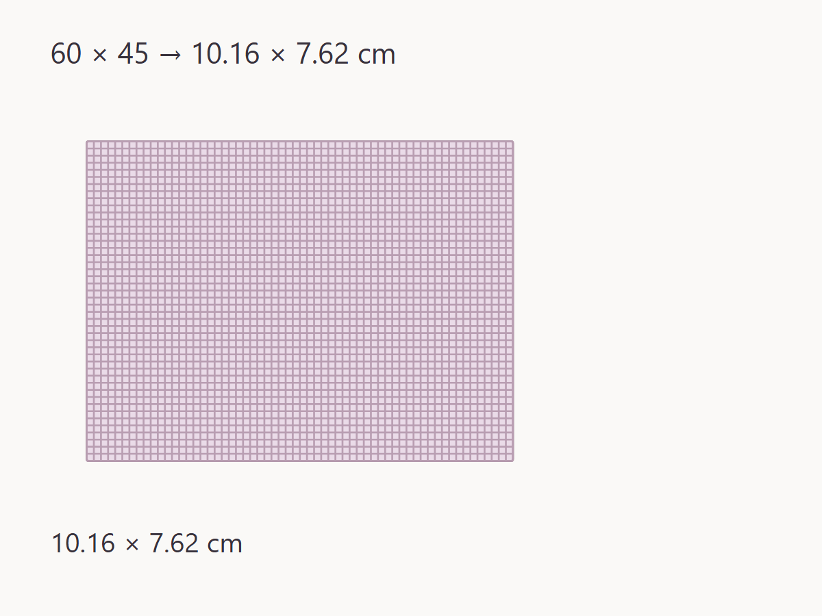Fit and center a counted design in a hoop — measured quantities