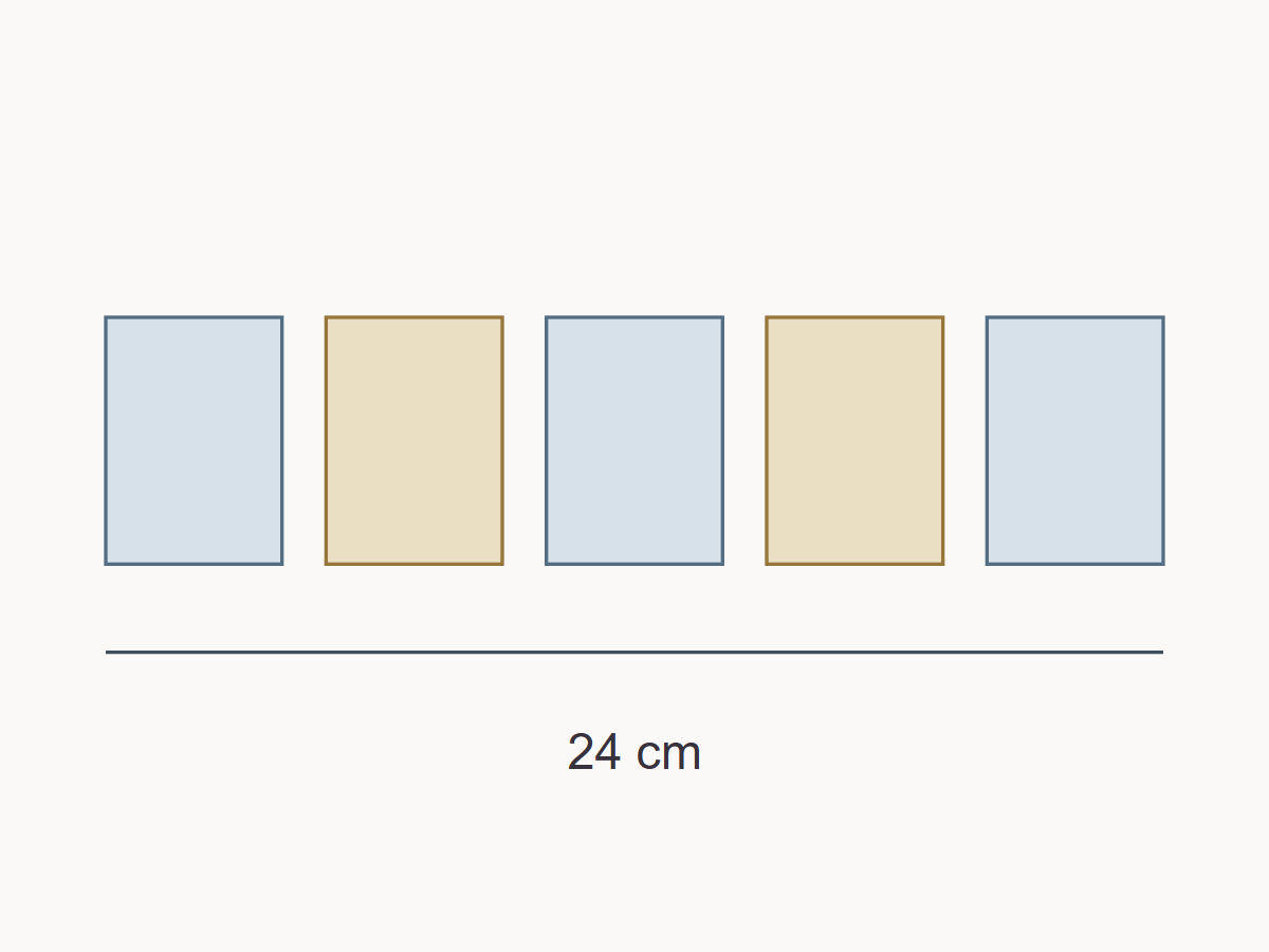 Plan a repeated border on table linen — measured example