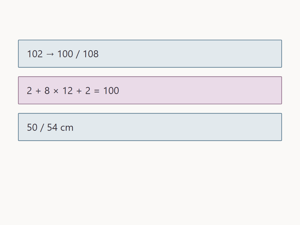 Fit stitch repeats between fixed edges — calculation check