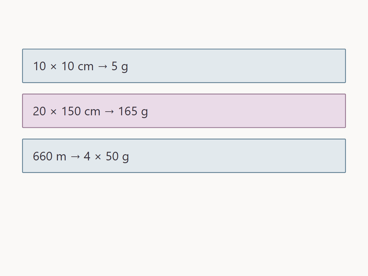 Plan a rib scarf from a finished sample — calculation check