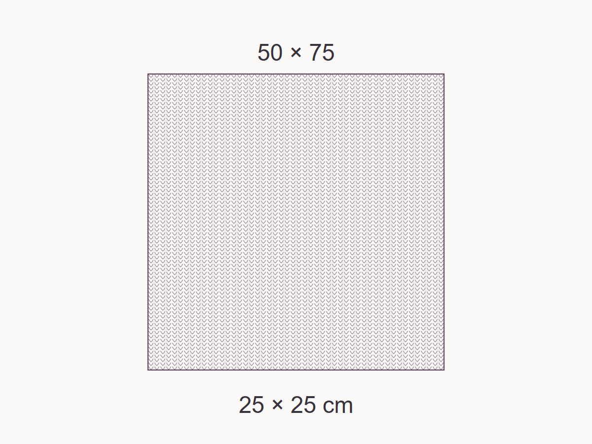 Size a garter or seed-stitch cloth — measured example