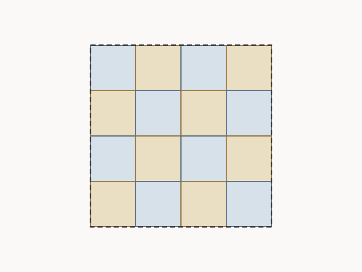 Plan a joined-square cushion — example diagram