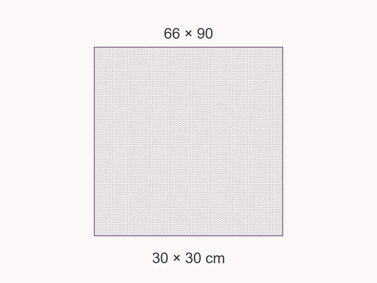 Measure stitch density away from edges — measured example